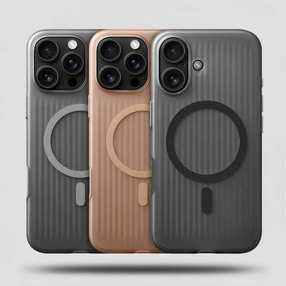 Coque iPhone à Rayures Mat Magsafe – Antichoc et Compatible Charge Magnétique iPhone 12 à 16 Pro Max - Lifetech Store