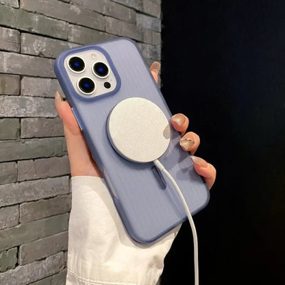 Coque iPhone à Rayures Mat Magsafe – Antichoc et Compatible Charge Magnétique iPhone 12 à 16 Pro Max - Lifetech Store