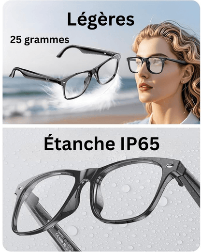 Lunettes connectées 4K IA | Caméra HD mains libres, Contrôle Vocal & Appels Bluetooth - Lifetech Store